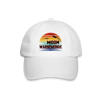 Moin Warnemünde avec mouette dans un style rétro - Casquette classique - blanc/blanc - Devant