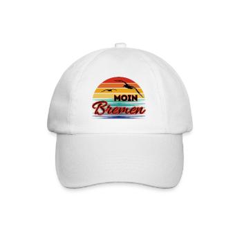 Moin Bremen avec mouette dans un style rétro - Casquette classique - blanc/blanc - Devant