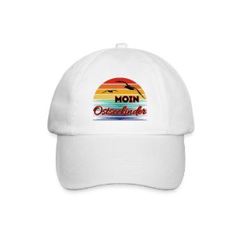 Bonjour les enfants de la mer Baltique avec une mouette dans un style rétro - Casquette classique - blanc/blanc - Devant