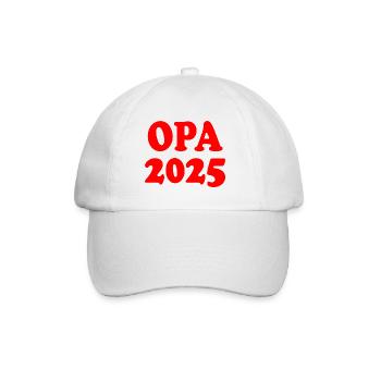 Opa 2025 - Baseballkappe - Weiß/Weiß - Vorne