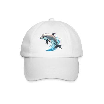 Delfin - Cute Ocean Pet Design - Baseballkappe - Weiß/Weiß - Vorne