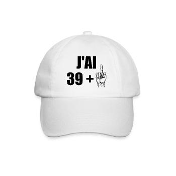 J'ai 39+1 t-shirt anniversaire 40 ans humour - Casquette classique - blanc/blanc - Devant