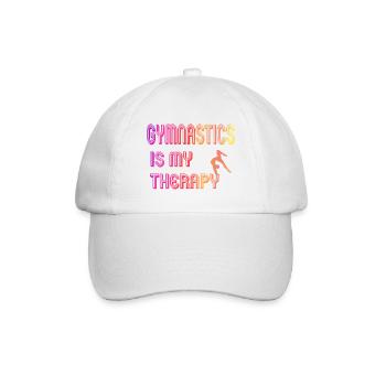 Gymnastics is my therapy - Baseball Cap - white/white - Front