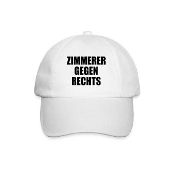Zimmerer gegen rechts - Baseballkappe - Weiß/Weiß - Vorne