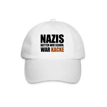 nazis hatten wir schon war kacke - Baseballkappe - Weiß/Weiß - Vorne