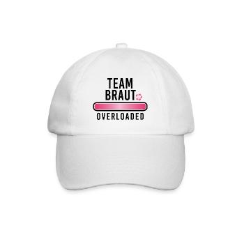 Team Braut overloaded Junggesellinnenabschied JGA - Baseballkappe - Weiß/Weiß - Vorne
