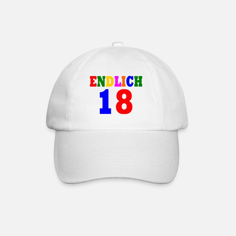Endlich 18 - Baseballkappe - Weiß/Weiß