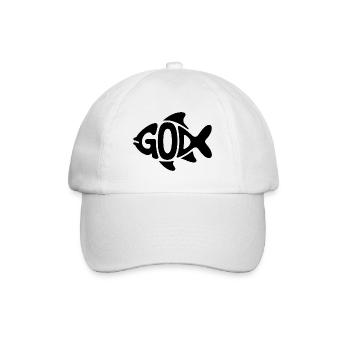 Dieu Poisson - Logo Chrétien - Casquette classique - blanc/blanc - Devant