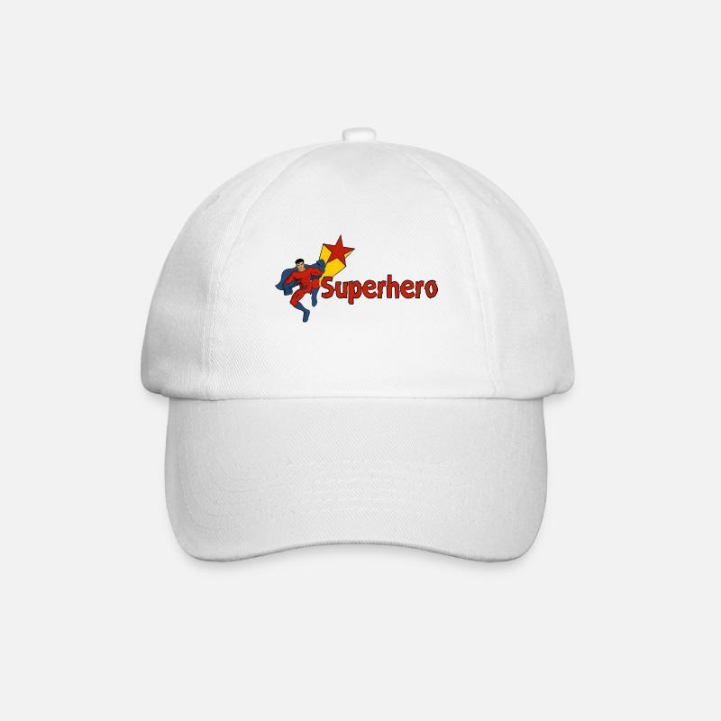 Superheld - Baseballkappe - Weiß/Weiß
