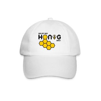 Der mit dem Honig dealt - Baseballkappe - Weiß/Weiß - Vorne