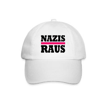 Nazis raus - Baseballkappe - Weiß/Weiß - Vorne