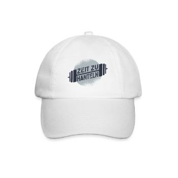 Zeit Zu Hanteln Kraftsport Bodybuilding Gym Lustig - Baseballkappe - Weiß/Weiß - Vorne