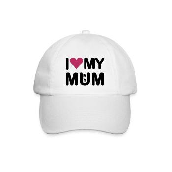 I love my Mum I love my Mummy - Baseballkappe - Weiß/Weiß - Vorne