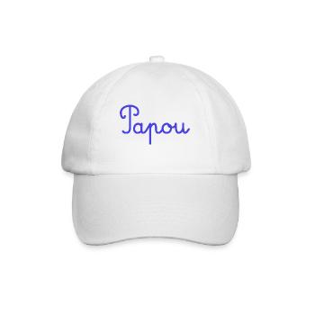 PAPOU. PAPA. FÊTE DES PÈRES. BONNE FÊTE PAPA - Casquette classique - blanc/blanc - Devant
