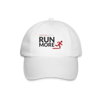 Stress less, run more! - Baseball Cap - white/white - Front