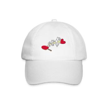 Table Tennis Table Tennis Racket Ping-Pong Love - Baseball Cap - white/white - Front