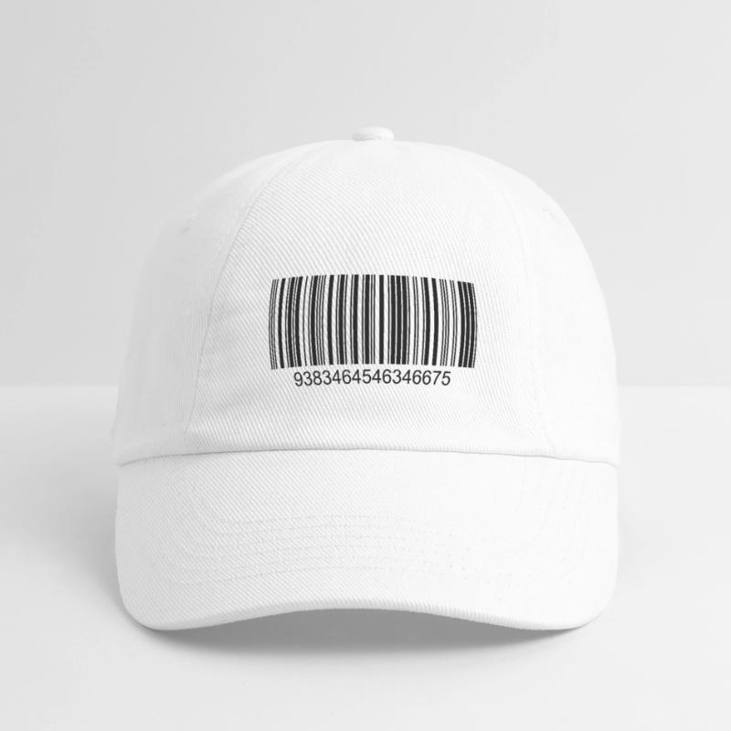 Barcode / Strichcode in Schwarz mit Zahlen Baseballkappe