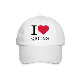 I LOVE QIGONG - Baseballkappe - Weiß/Weiß - Vorne