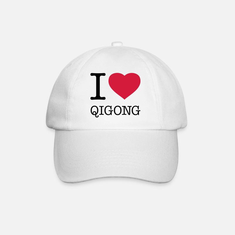 I LOVE QIGONG - Baseballkappe - Weiß/Weiß