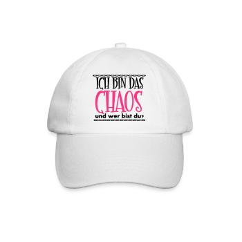 Ich bin das Chaos Geschenk - Baseballkappe - Weiß/Weiß - Vorne