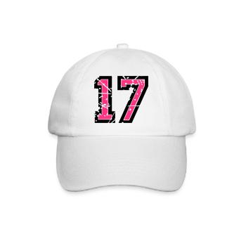 17 Vektor Used Look - Farbwechsel - Baseballkappe - Weiß/Weiß - Vorne