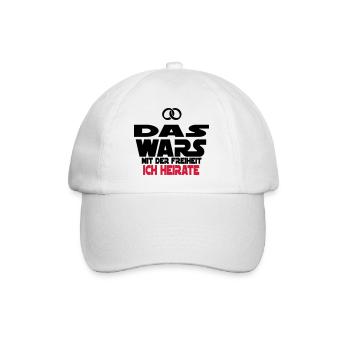 das wars ich heirate - Baseballkappe - Weiß/Weiß - Vorne