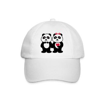 COUPLES PANDA - Casquette classique - blanc/blanc - Devant