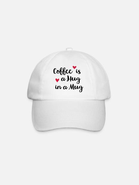 Kaffee - Baseballkappe - Weiß/Weiß