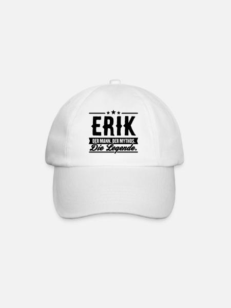 Man Myth Legend Erik - Baseball Cap - white/white