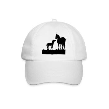 Pferd - Baseballkappe - Weiß/Weiß - Vorne