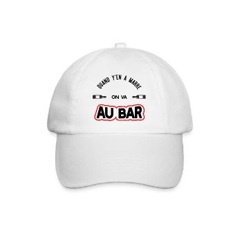 "On va au bar" t-shirt humour apéro - Casquette classique - blanc/blanc - Devant
