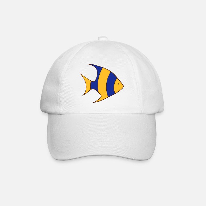 Fisch - Baseballkappe - Weiß/Weiß