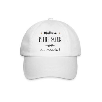 Meilleure petite seur du monde vecteur - Casquette classique - blanc/blanc - Devant