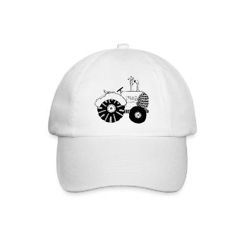 Chic tractor - tractors - tractor - Bulldog - Baseball Cap - white/white - Front