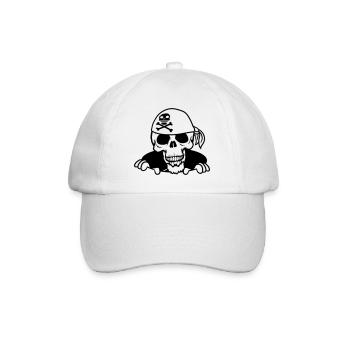 boden loch kapitaen matrose pirat seeraeuber alt b - Baseballkappe - Weiß/Weiß - Vorne