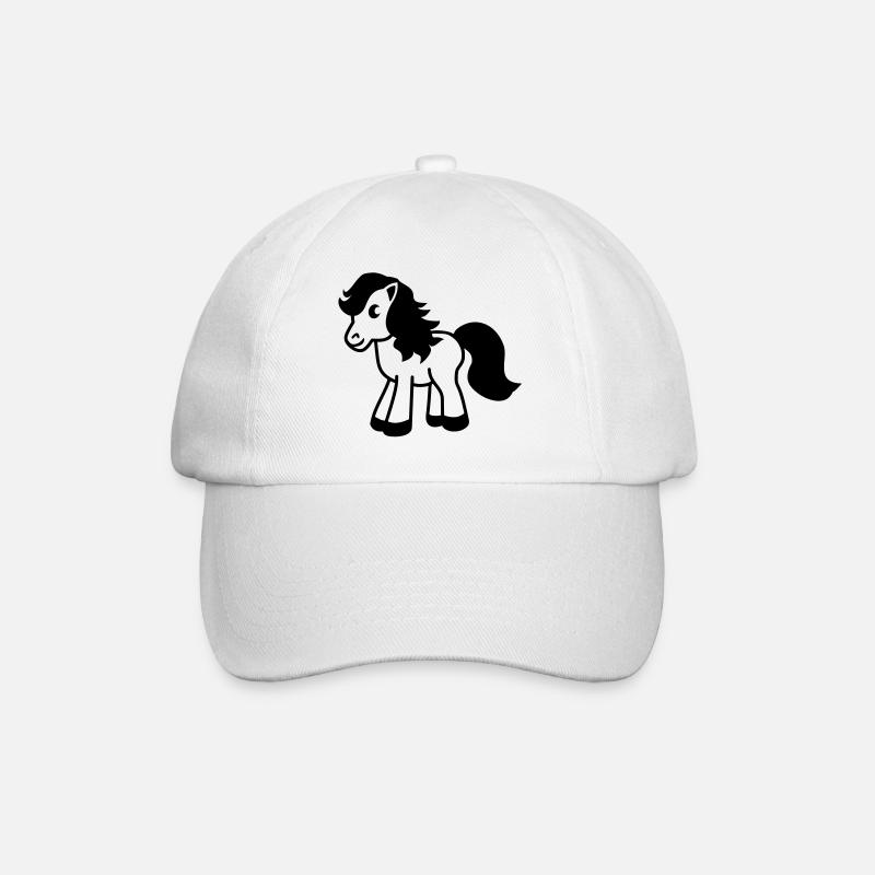 cute pony - Baseball Cap - white/white