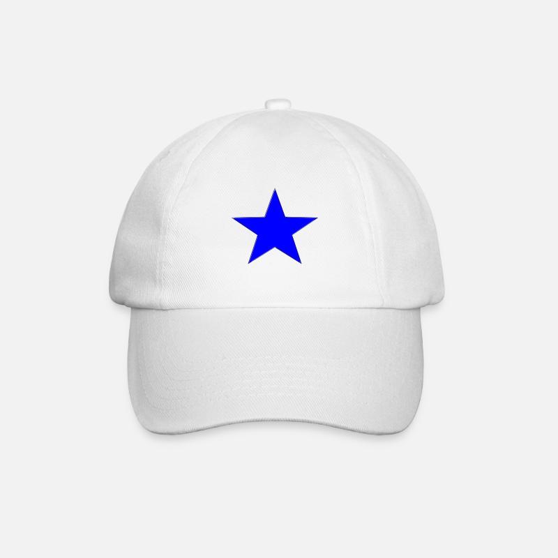 blue star - Baseball Cap - white/white