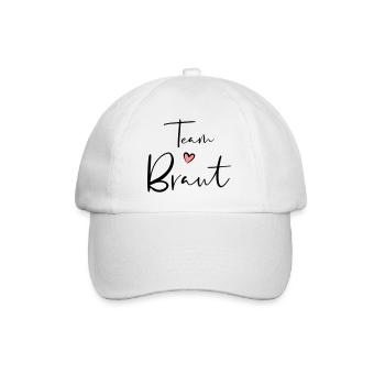 Team Braut Herz Junggesellinnenabschied Geschenk - Baseballkappe - Weiß/Weiß - Vorne