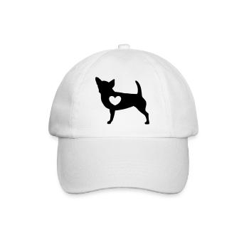 Chihuahua mit Herz - Baseballkappe - Weiß/Weiß - Vorne