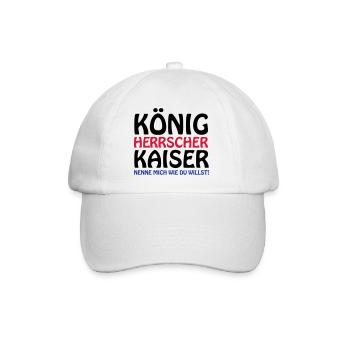koenig_kaiser3 - Baseballkappe - Weiß/Weiß - Vorne
