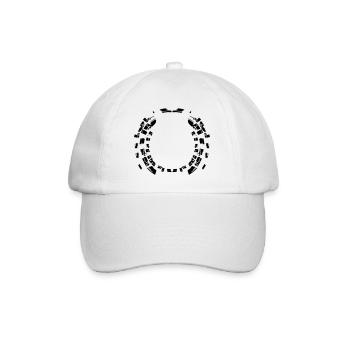 Circle border pattern round frame - Baseball Cap - white/white - Front
