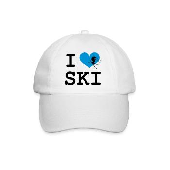 I Love Ski - Baseball Cap - white/white - Front