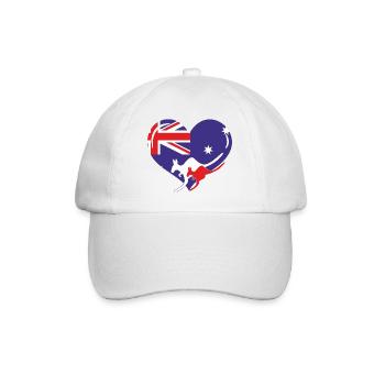 i love australia, australian heart - Baseballkappe - Weiß/Weiß - Vorne