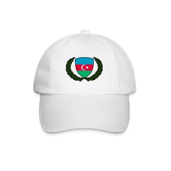 azerbaijan flag coat of arms logo azerbaijan - Baseball Cap - white/white - Front