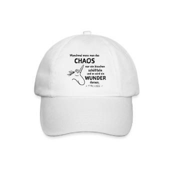 lustiger Spruch witzige Sprueche - Chaos schütteln - Baseballkappe - Weiß/Weiß - Vorne