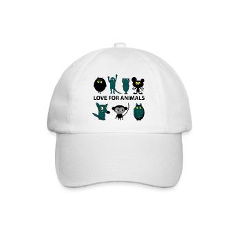 Liebe für Tiere - Baseballkappe - Weiß/Weiß - Vorne