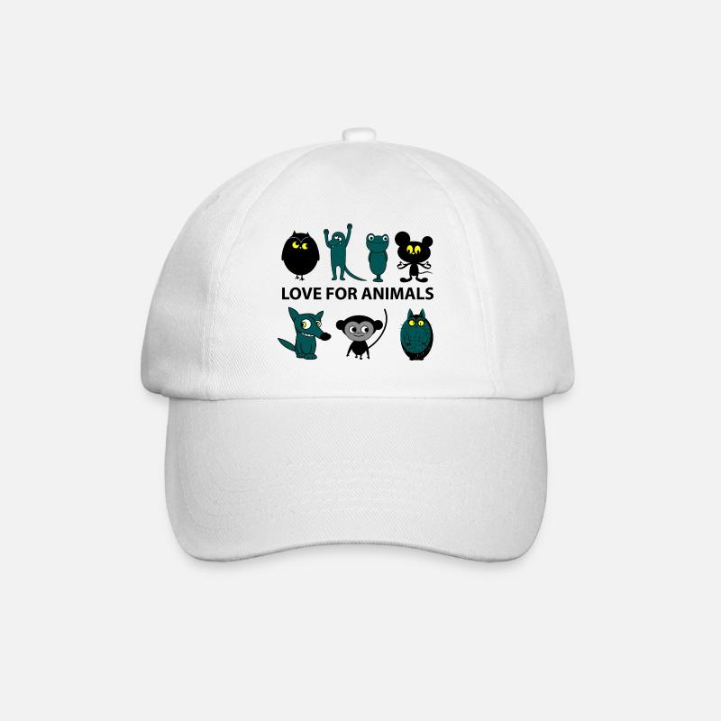 Liebe für Tiere - Baseballkappe - Weiß/Weiß