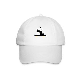 Panda on skateboard - Baseball Cap - white/white - Front