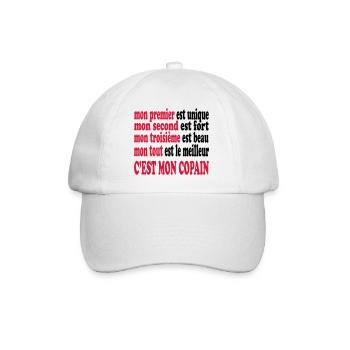 Mon copain est beau - Baseball Cap - white/white - Front