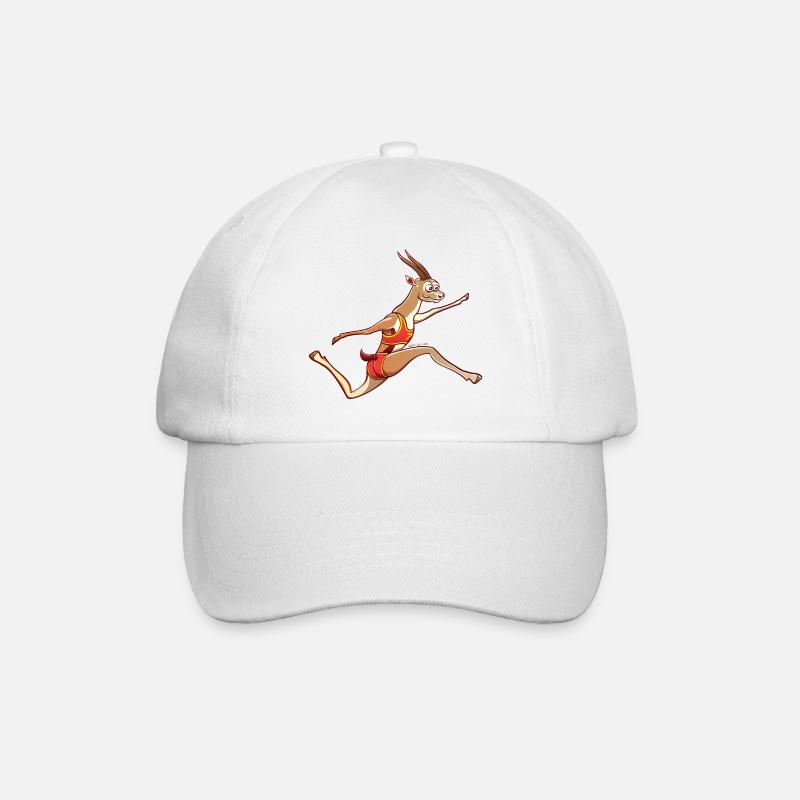 Slender Gazelle Performing a Long Jump - Casquette classique - blanc/blanc